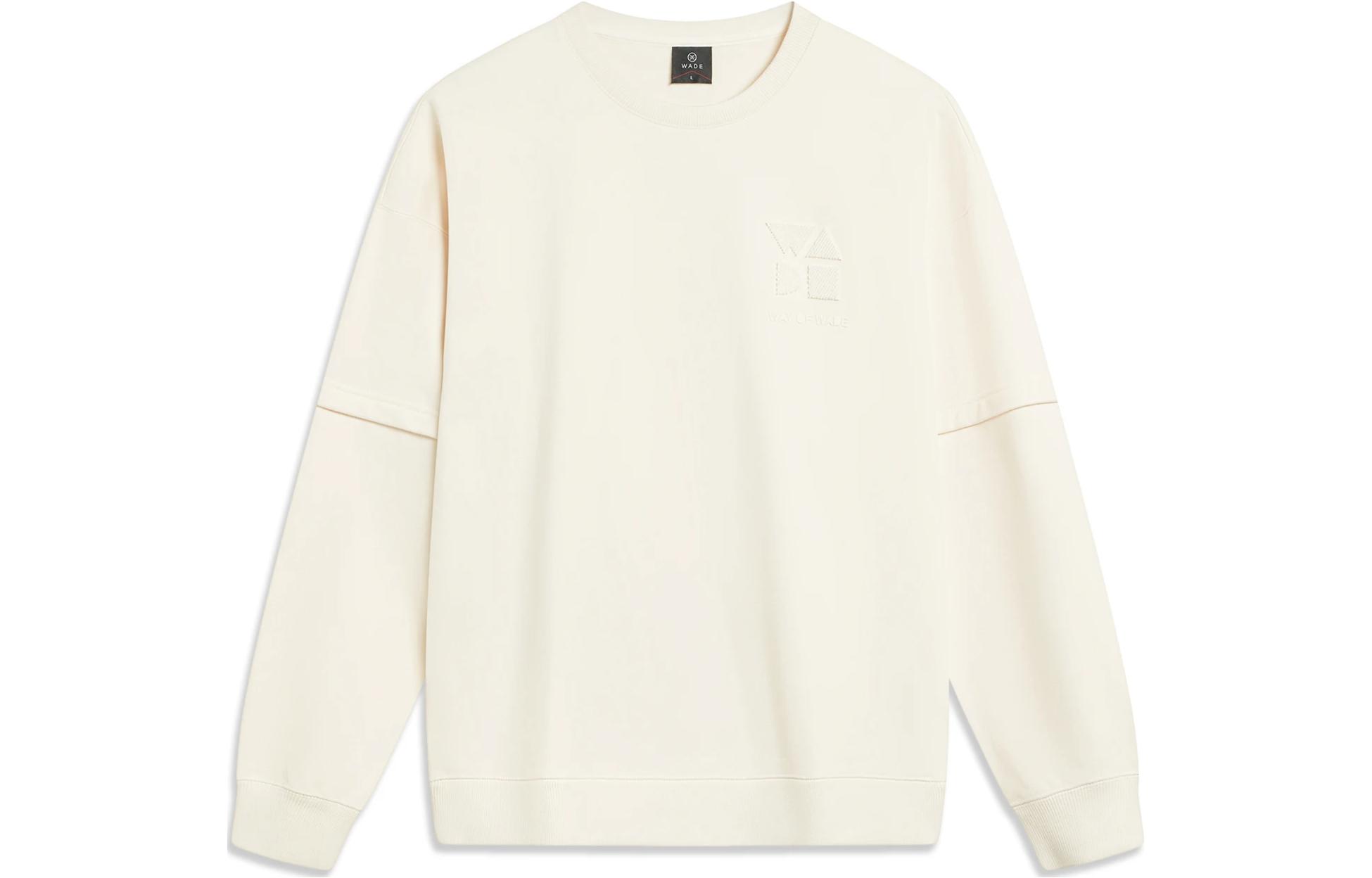 Li-Ning Wade Series Fleece Pullover Sweatshirt Unisex Off-White AWDT947-6