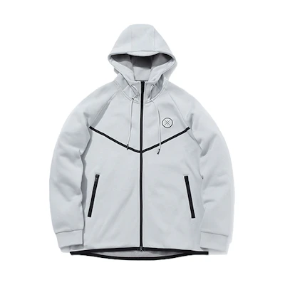 Li-Ning Wade Series Gray Fleece Hooded Zip-Up Jacket AWDQ705-5