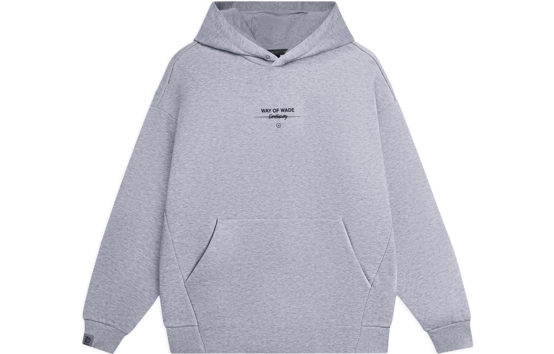 Li-Ning Wade Series Gray Unisex Sweatshirt with Solid Letter Print Design AWDSC39-9