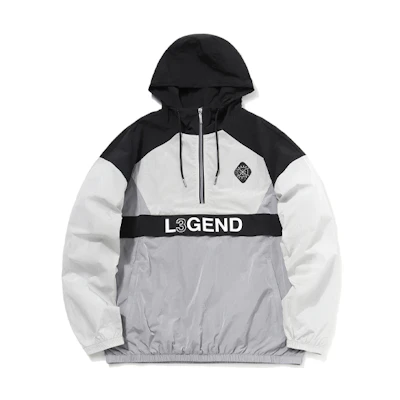 Li-Ning Wade Series Half-Zip Colorblock Hoodie Jacket Grey AFDR033-1