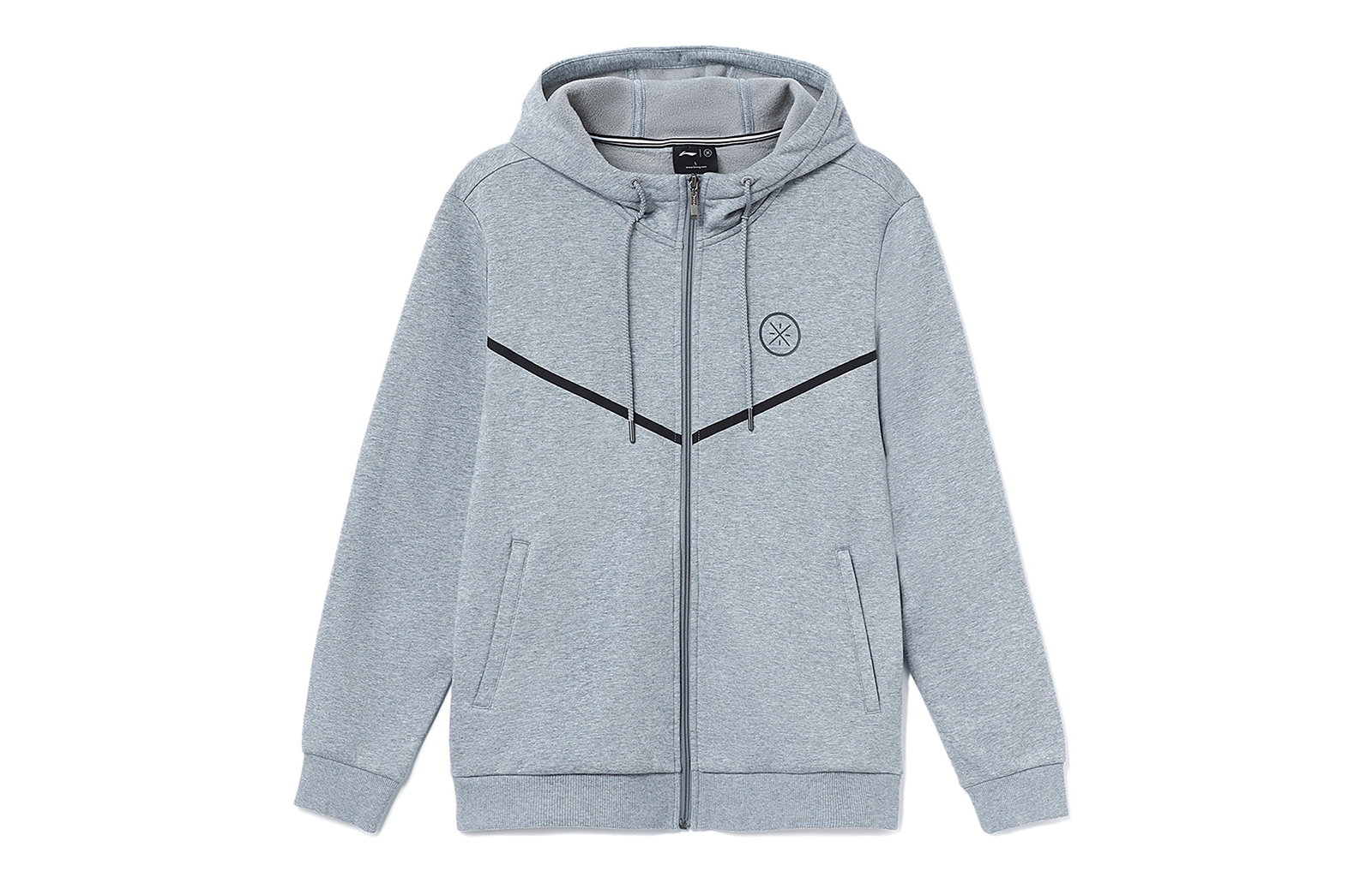 Li-Ning Wade Series Hoodie Shark Gray Fleece Logo Sports Jacket AWDSH87-2