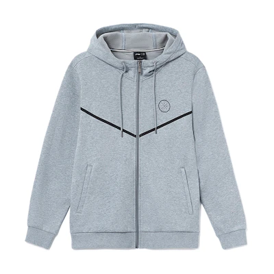 Li-Ning Wade Series Hoodie Shark Gray Fleece Logo Sports Jacket AWDSH87-2