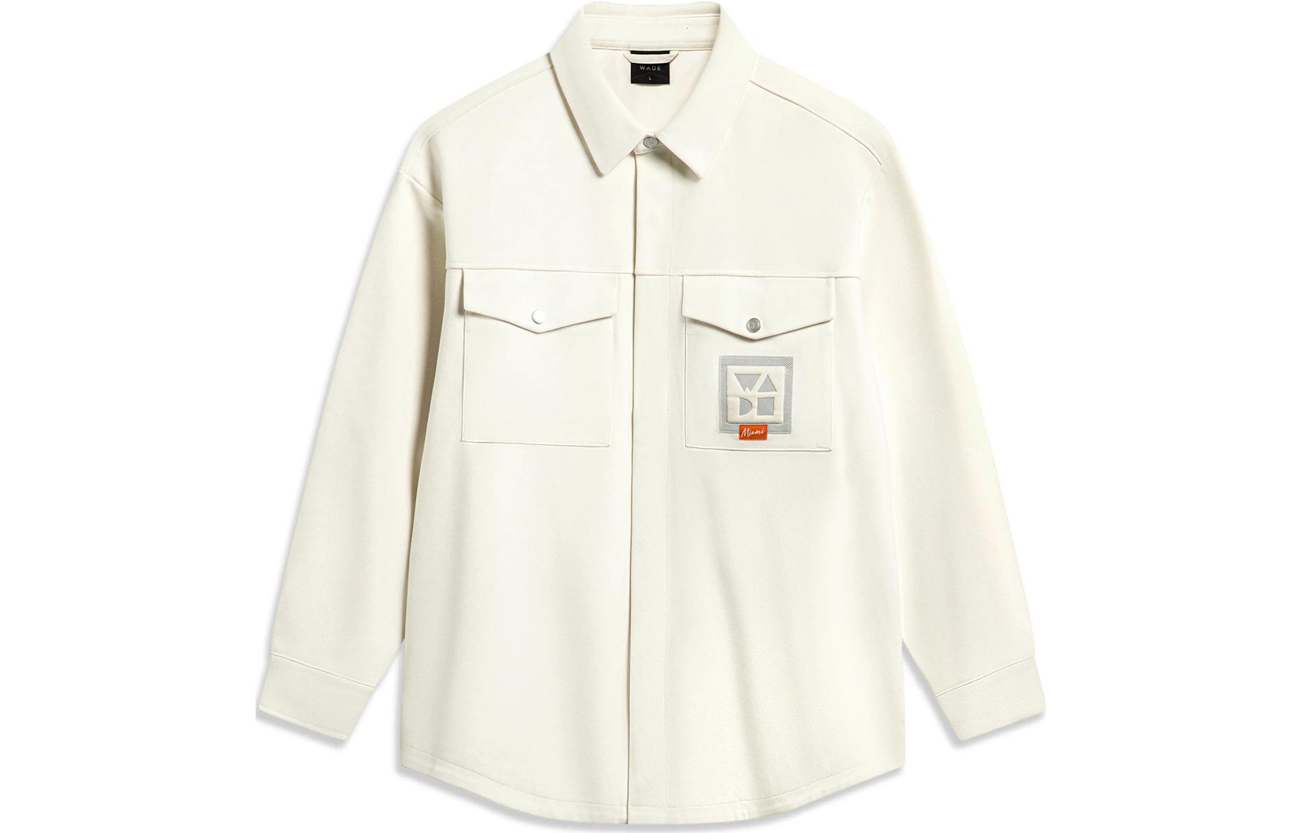 Li-Ning Wade Series Knit Collared Jacket Letter Print Off-White Casual Style AFDT695-4