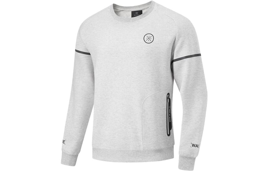 Li-Ning Wade Series Letter Logo Crewneck Sweatshirt Men’s Light Gray AWDT921-2
