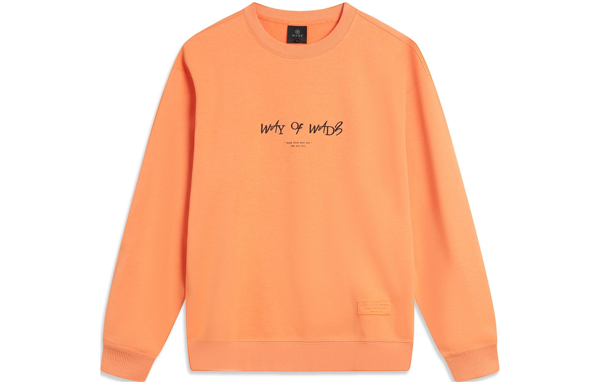 Li-Ning Wade Series Letter Print Fleece Crewneck Sweatshirt Orange Unisex AWDT941-7