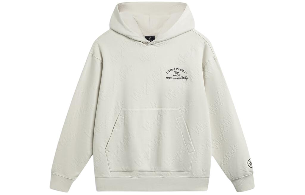 Li-Ning Wade Series Letter Print Loose Fit Hoodie Silver Birch Grey () AWDU017-2
