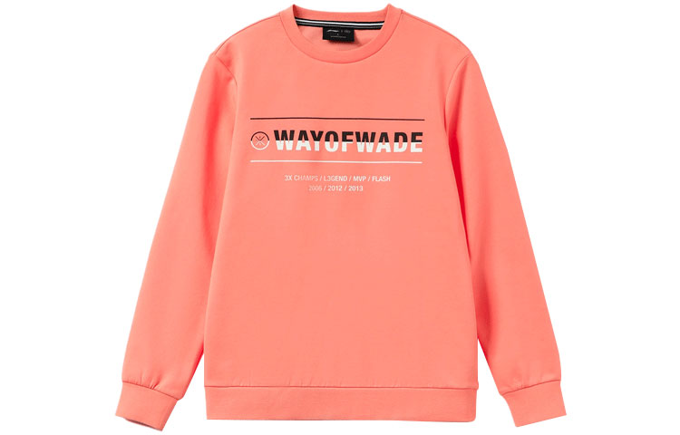 Li-Ning Wade Series Letter Print Pullover Hoodie Desert Pink AWDR437-4