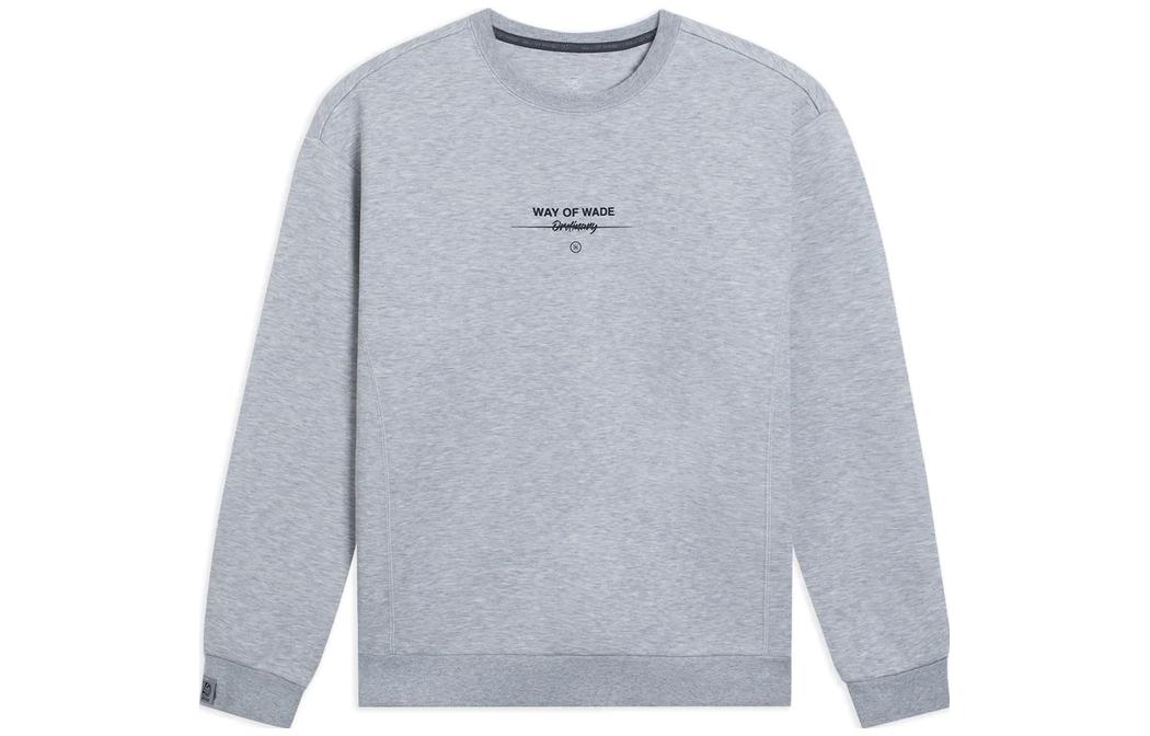 Li-Ning Wade Series Letter Print Pullover Long-Sleeve Sweatshirt Grey () AWDSC49-9