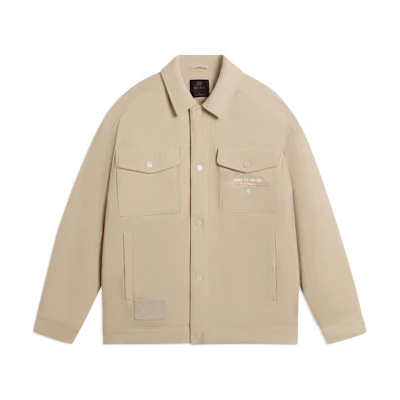 Li-Ning Wade Series Logo Patch Polo Collar Jacket Off-White AJMS065-3
