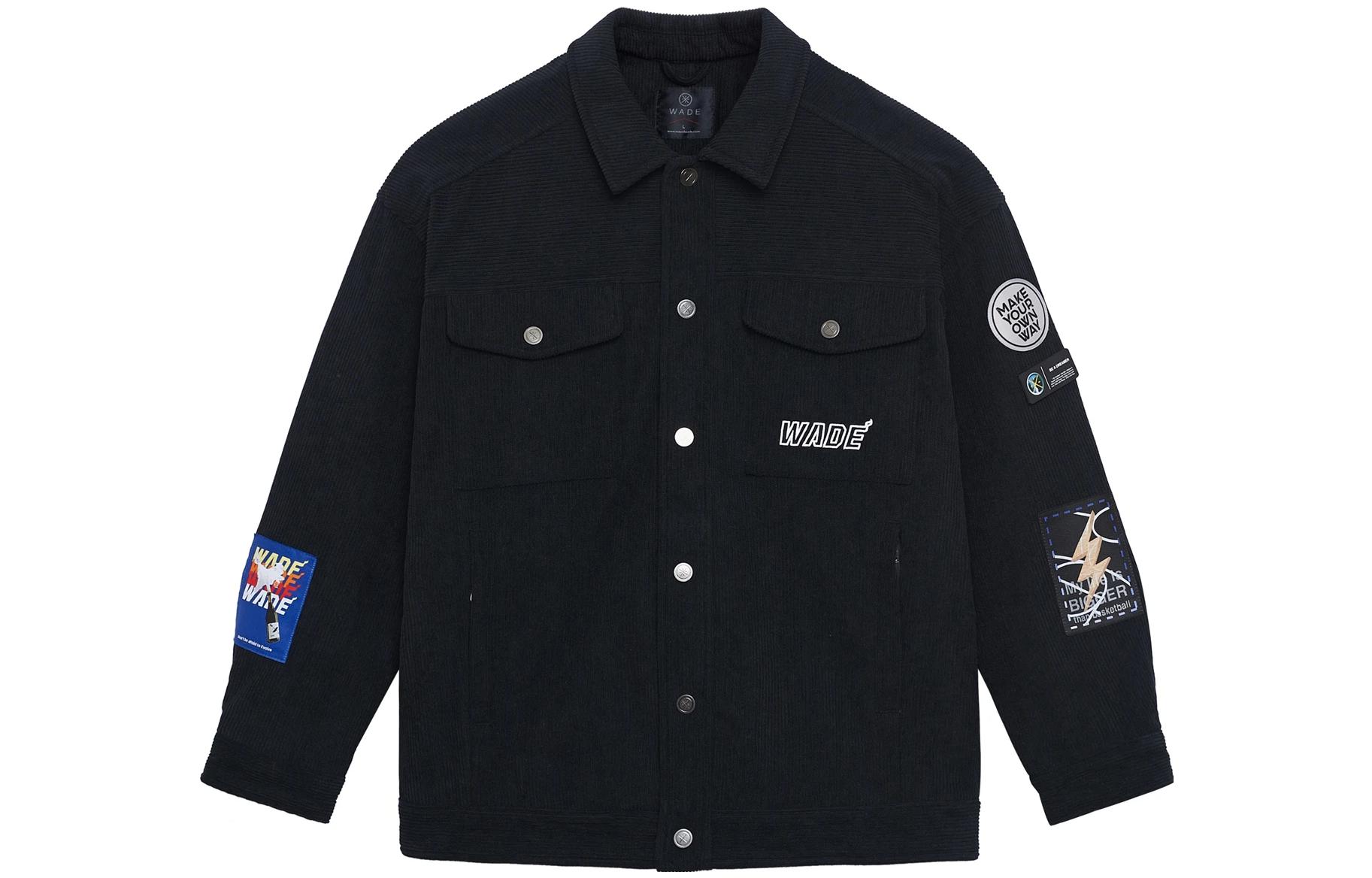 Li-Ning Wade Series Logo Pattern Single-Breasted Jacket Unisex Black AJMS153-1