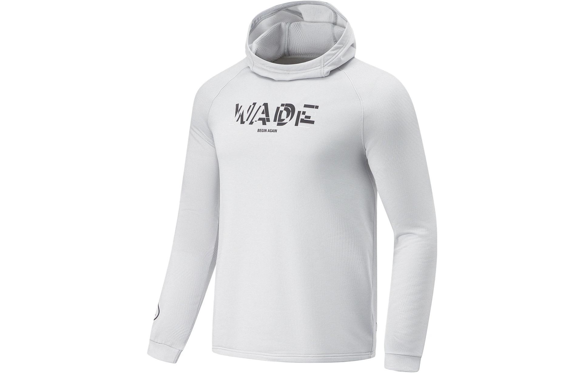 Li-Ning Wade Series Logo Print Fleece Pullover Hoodie Warm Slim Fit AWDT917-2
