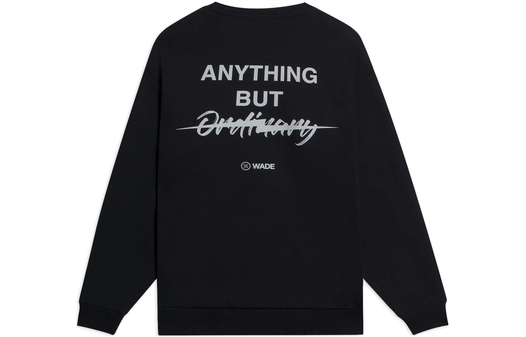 Li-Ning Wade Series Logo Print Fleece Sweatshirt Black AWDSC41-1