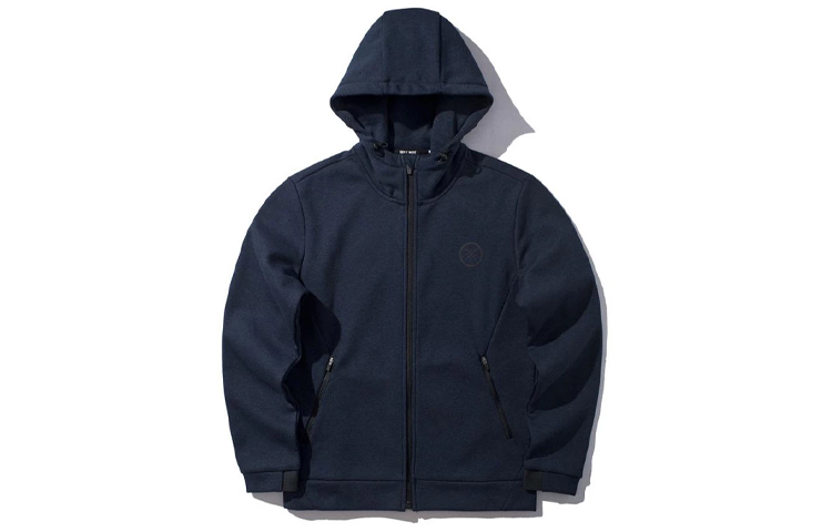 Li-Ning Wade Series Logo Print Hoodie Jacket Gray/Navy Mens Hoodie AWDP585-2
