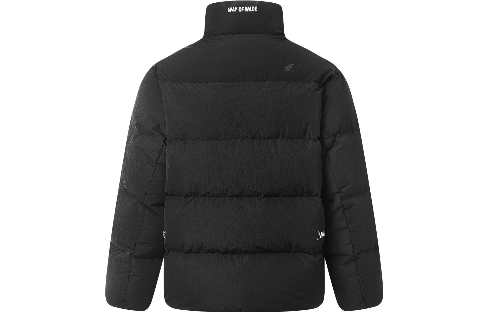 Lookbook 李寧韋德系列標誌印花男士防水羽絨外套 黑色 AYMT153-1