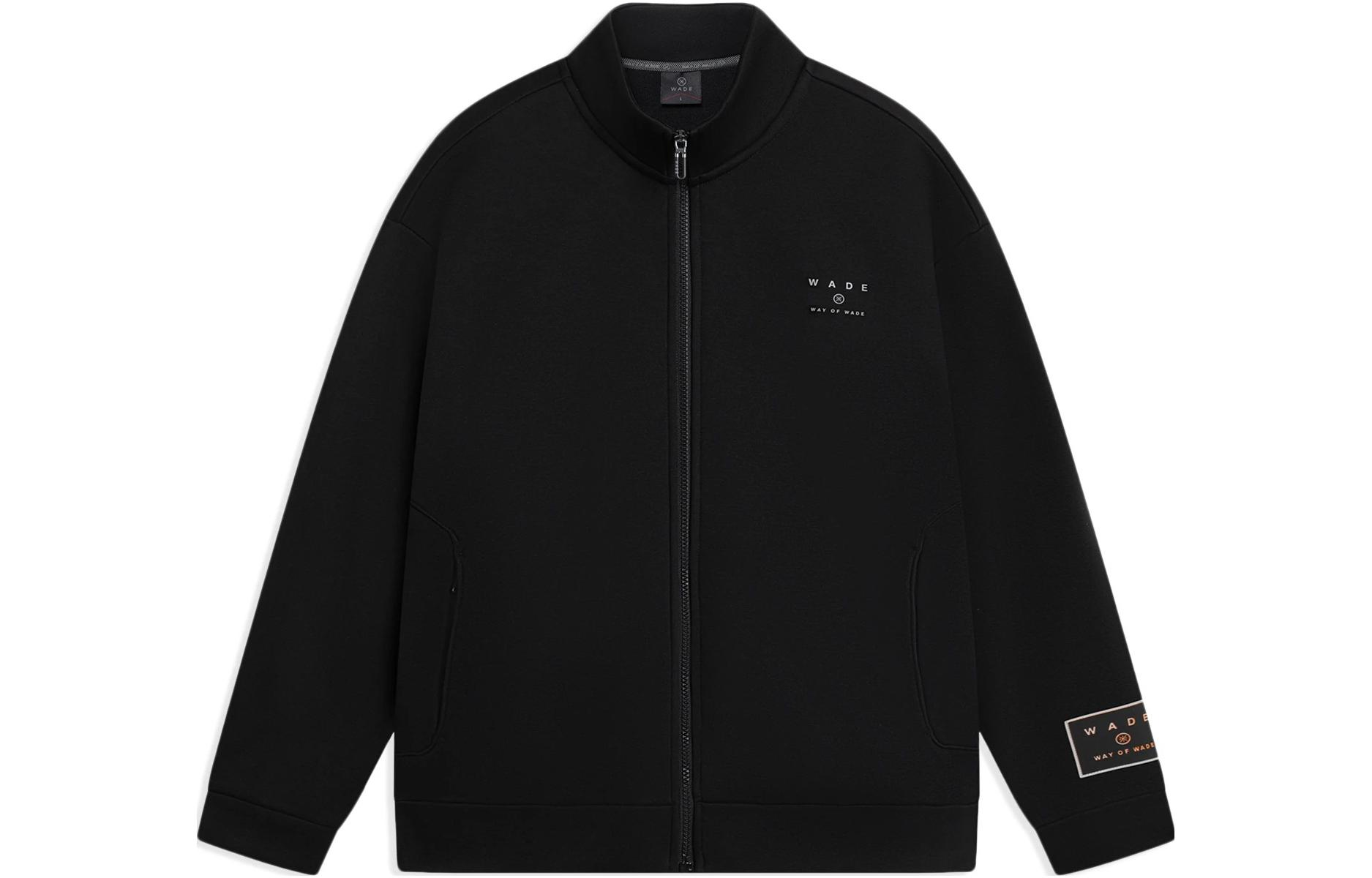 Li-Ning Wade Series Logo Print Zip-Up High Neck Long-Sleeve Sweatshirt Black Men AWDSC47-1