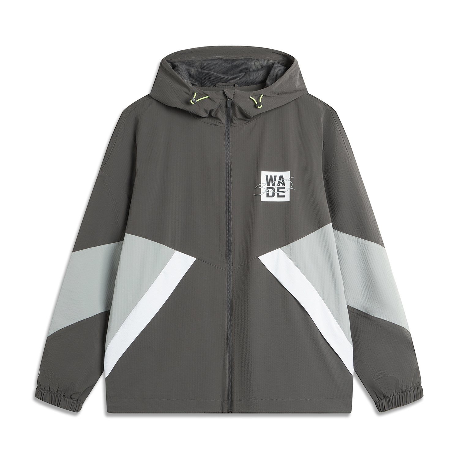 Li-Ning Wade Series Obsidian Gray Hooded Windbreaker Jacket. AFDU217-7