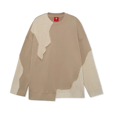 Li-Ning Wade Series Oversized Patchwork Pullover Sweatshirt Men’s Beige AWDR737-3