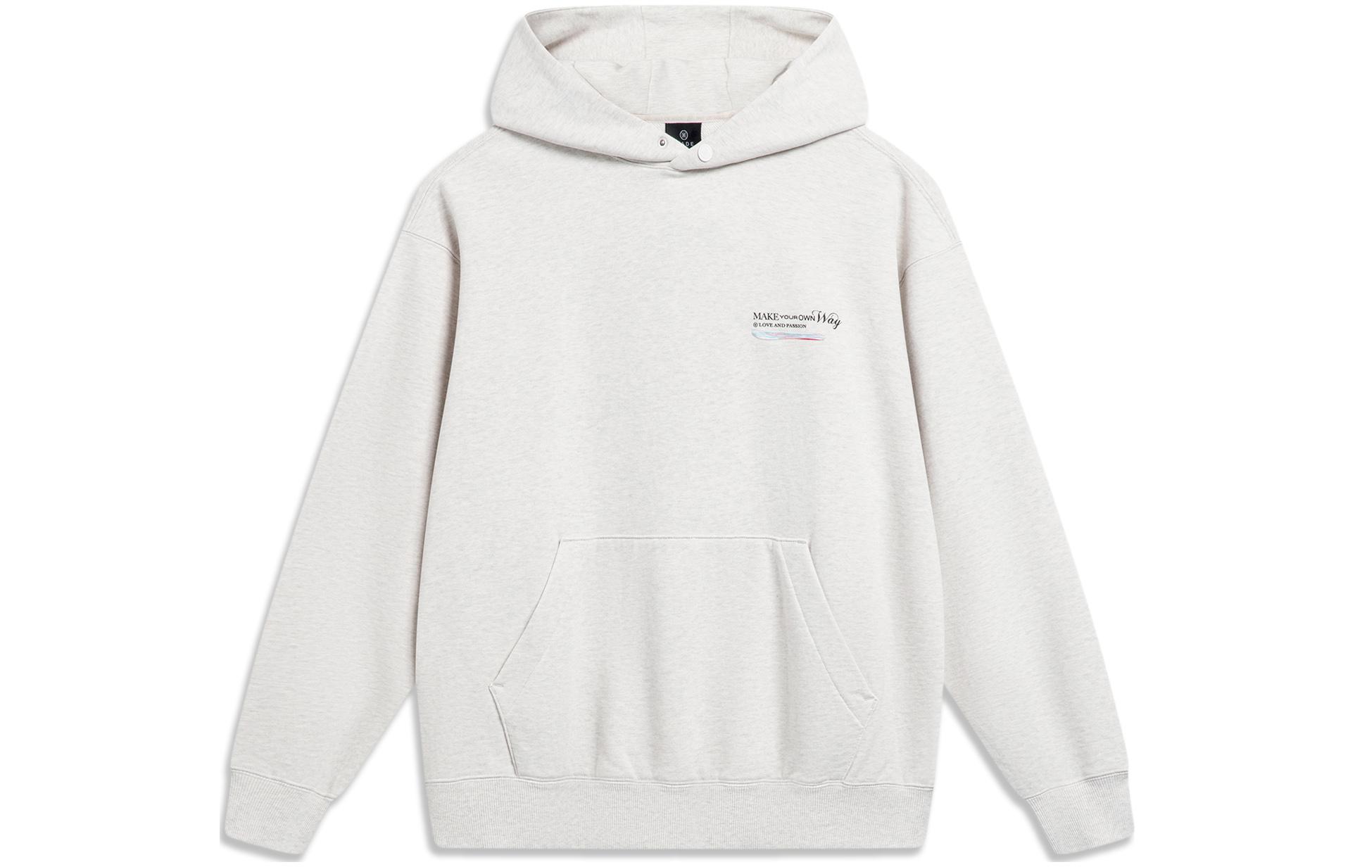 Li-Ning Wade Series Printed Hoodie - Floral Gray Ash Gray AWDU013-5