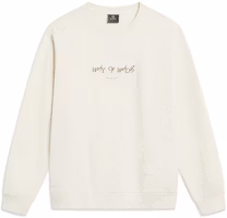 Li-Ning Wade Series Pullover Fleece Sweatshirt Winter Crewneck Beige AWDT941-2 Li-Ning Wade Series Pullover Fleece Sweatshirt Winter Crewneck Beige AWDT941-2