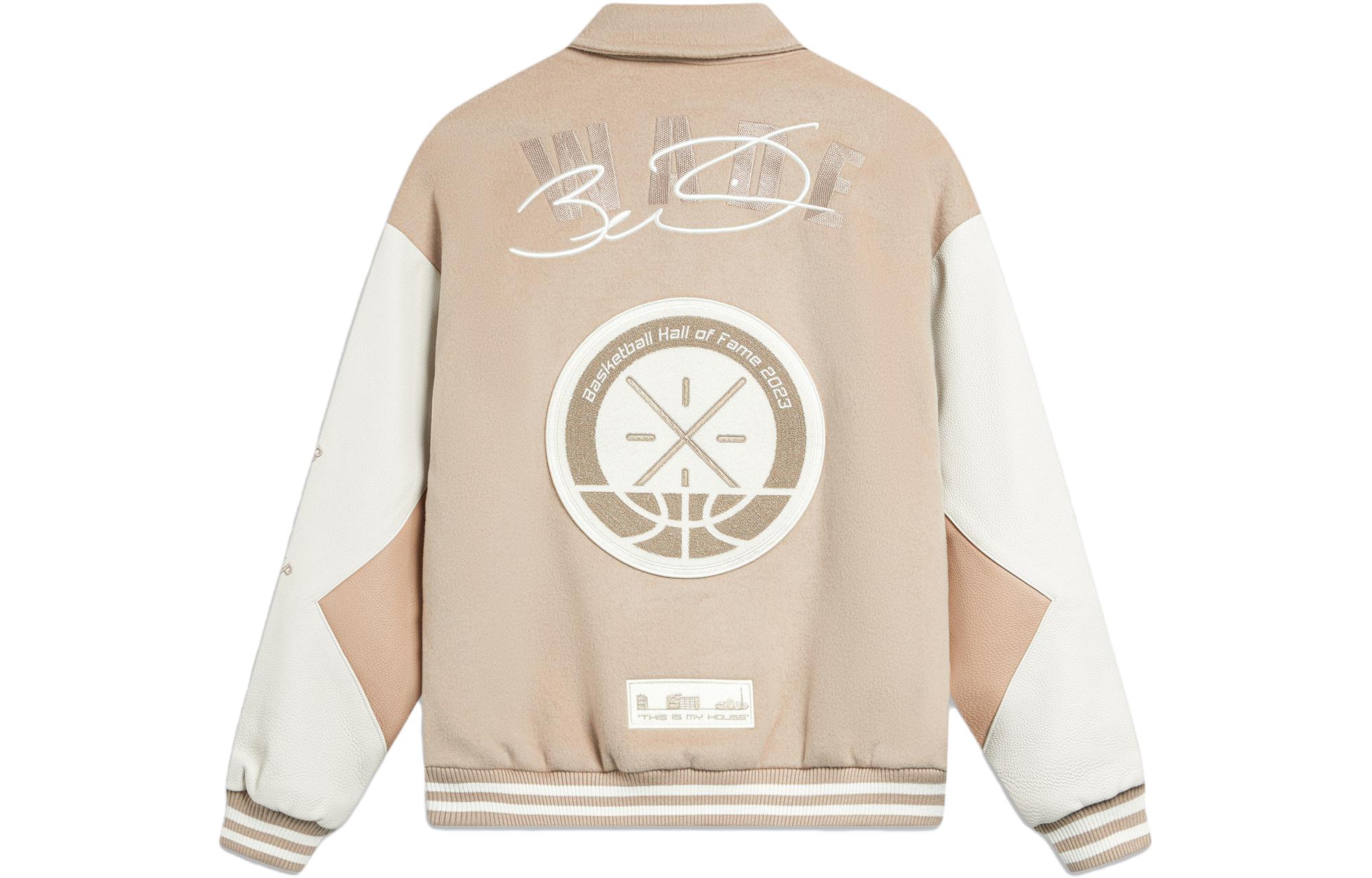 Lookbook 李寧韋德系列條紋休閒外套 男女同款 淺棕/米白 AJPT005-3