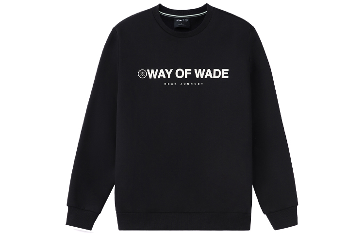 Li-Ning Wade Series Reflective Logo Fleece Crewneck Sweatshirt Winter Black AWDR839-1