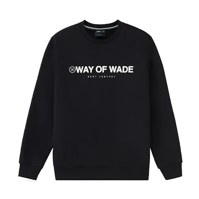 Li-Ning Wade Series Reflective Logo Fleece Crewneck Sweatshirt Winter Black AWDR839-1