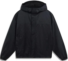 Li-Ning Wade Series Solid Color Loose Hoodie Windbreaker Men Black Jacquard Print. AFDT077-1 Li-Ning Wade Series Solid Color Loose Hoodie Windbreaker Men Black Jacquard Print. AFDT077-1