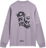 Li-Ning Wade Series Star Letter Print Fleece Pullover Grey Purple Sweater AWDTD25-4 Li-Ning Wade Series Star Letter Print Fleece Pullover Grey Purple Sweater AWDTD25-4