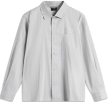 Li-Ning Wade Series Striped Button-Up Loose Fit Long Sleeve Shirt Misty Grey ASHU409-3 Li-Ning Wade Series Striped Button-Up Loose Fit Long Sleeve Shirt Misty Grey ASHU409-3