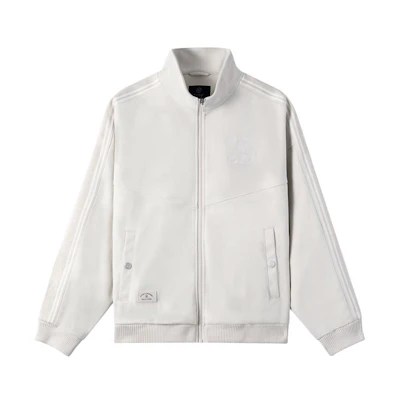 Li-Ning Wade Series Striped Letter Print Stand Collar Loose Jacket Silver Gray AFDU007-2