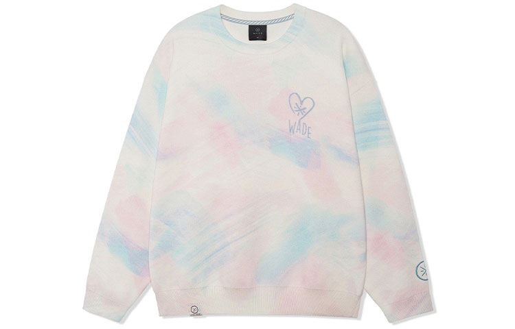 Li-Ning Wade Series Tie-Dye Crewneck Sweatshirt White Unisex秋季 AMBR103-1
