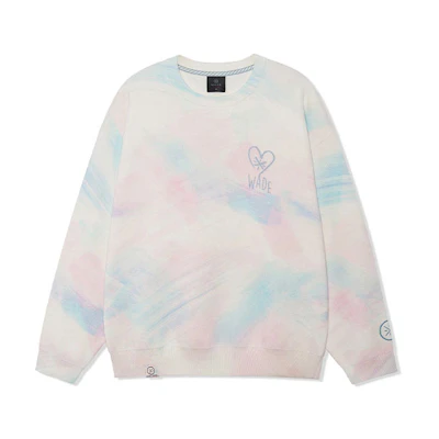 Li-Ning Wade Series Tie-Dye Crewneck Sweatshirt White Unisex秋季 AMBR103-1
