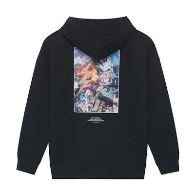 Li-Ning Wade Series Unisex Hoodie with Fun Back Print - Black AWDSE73-1