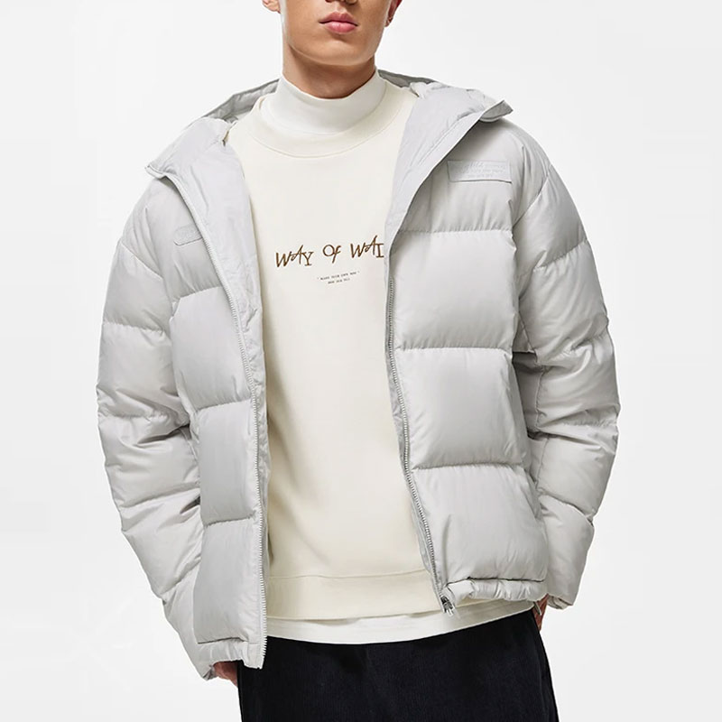 Shop Li-Ning Wade Series Water-Repellent Short Down Jacket Men’s - Riverstone Gray AYMT155-3