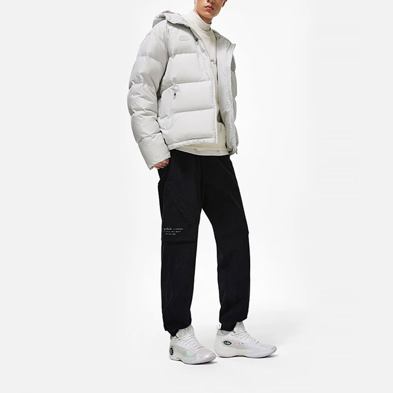 Details for Li-Ning Wade Series Water-Repellent Short Down Jacket Men’s - Riverstone Gray AYMT155-3