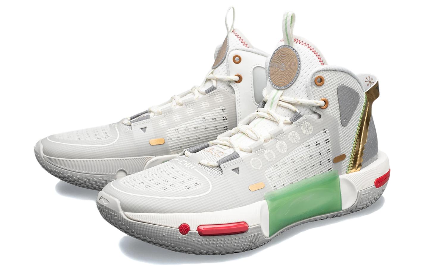 Shop LiNing李寧 幻影4 舒適時尚 輕巧回彈 中筒 籃球鞋 灰綠