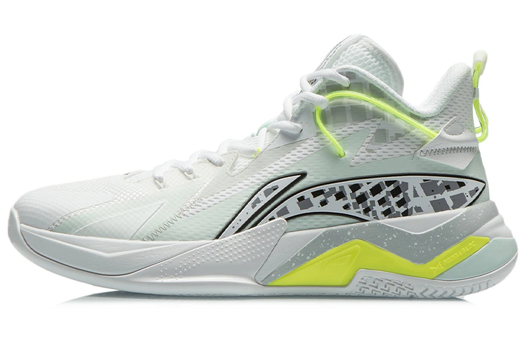 Li-Ning War Falcon Mid Professional Basketball Shoes 'White Green' ABAR093-3