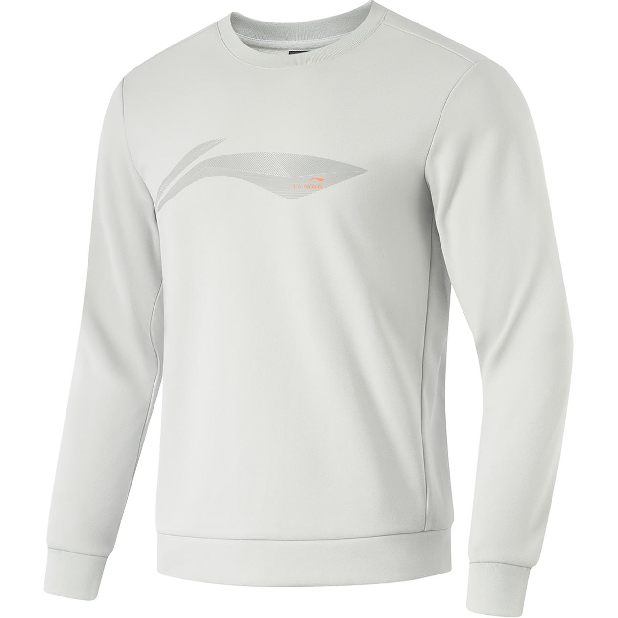 Li-Ning Warm Fleece Fitness Crewneck Sweatshirt Water Drop Gray AWDU567-6
