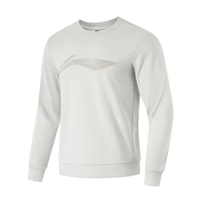 Li-Ning Warm Fleece Fitness Crewneck Sweatshirt Water Drop Gray AWDU567-6