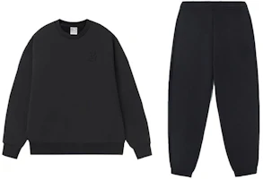 Li-Ning Warm Fleece Pullover Sweatshirt and Pants Set Unisex Black AWER020-1 Li-Ning Warm Fleece Pullover Sweatshirt and Pants Set Unisex Black AWER020-1