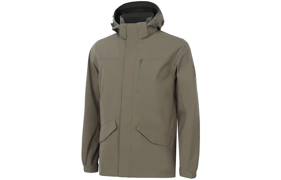 Li-Ning Water-Repellent Fitness Hoodie Jacket in Mushroom Brown AFDT751-10