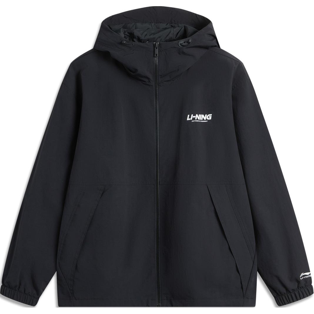 Li-Ning Water-Repellent Windproof Colorblock Hoodie Jacket Black Unisex AFDU955-3