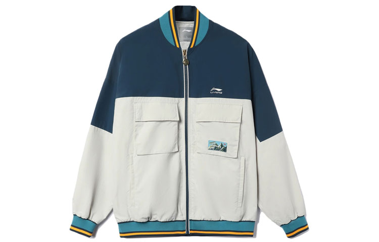 Li-Ning Water-Resistant Colorblock Jacket Deep Teal/Antarctic Gray Unisex AJDR383-3