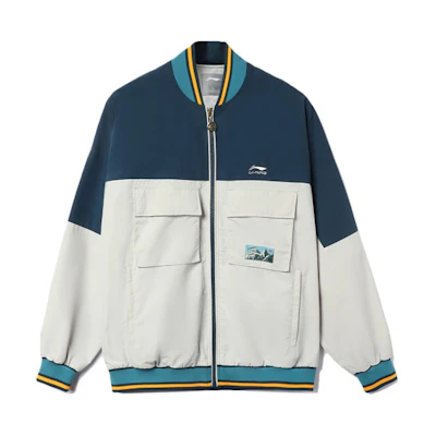 Li-Ning Water-Resistant Colorblock Jacket Deep Teal/Antarctic Gray Unisex AJDR383-3