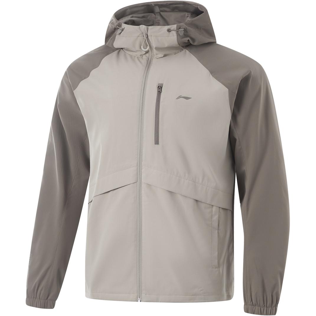 Li-Ning Water-Resistant Fleece Hooded Jacket Men’s - Gray/Brown AFDU937-6