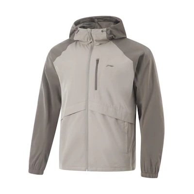Li-Ning Water-Resistant Fleece Hooded Jacket Men’s - Gray/Brown AFDU937-6