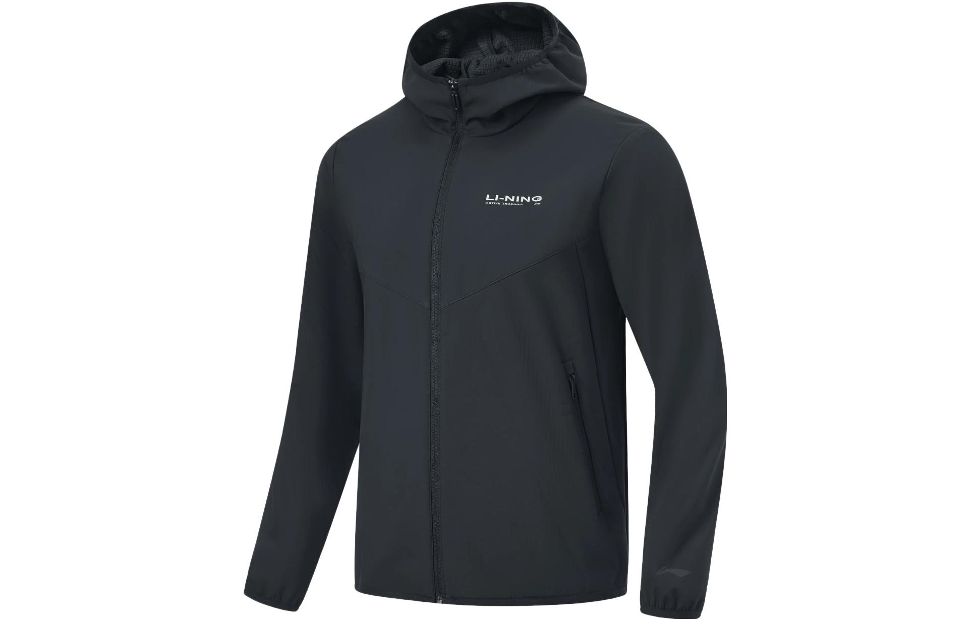 Li-Ning Water-Resistant Fleece Hoodie Jacket for Men - Black AFDT835-4