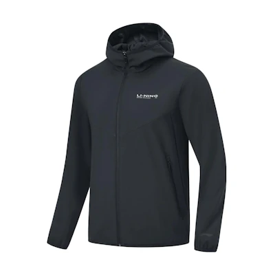 Li-Ning Water-Resistant Fleece Hoodie Jacket for Men - Black AFDT835-4