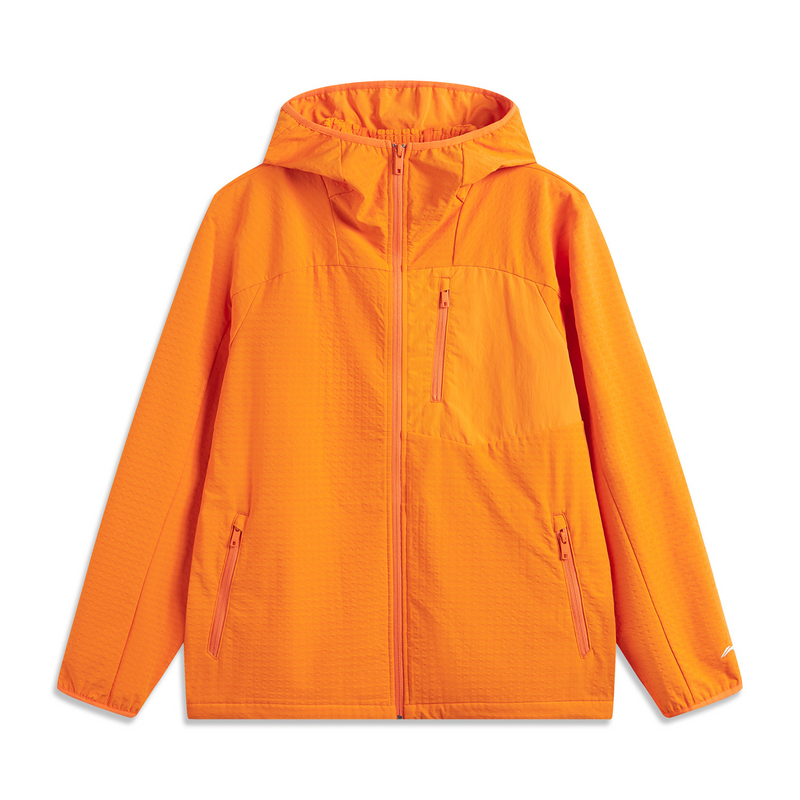 Li-Ning Waterproof Windproof Fleece Softshell Jacket Unisex - Sunset Orange AFDUB55-3