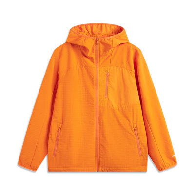 Li-Ning Waterproof Windproof Fleece Softshell Jacket Unisex - Sunset Orange AFDUB55-3